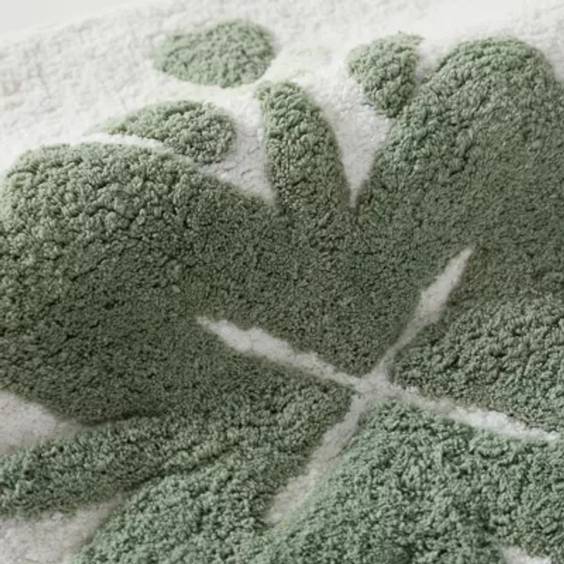 Casual Comfort Flower Pattern Cotton Bath Rug