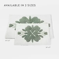Casual Comfort Flower Pattern Cotton Bath Rug