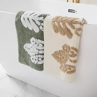 Casual Comfort Folk Leaves Pattern Cotton Bath Rug