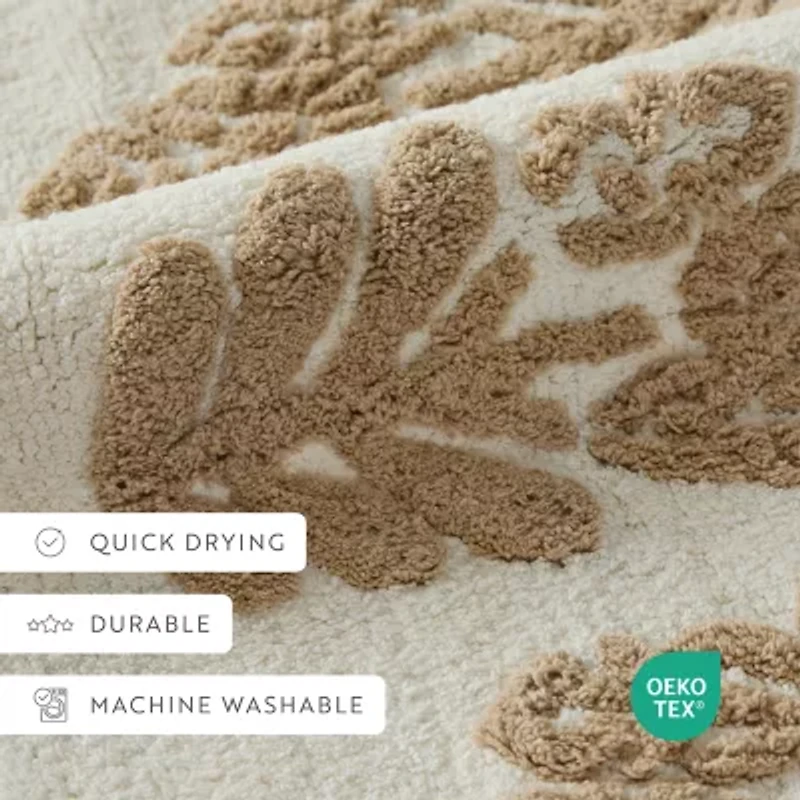 Casual Comfort Folk Leaves Pattern Cotton Bath Rug