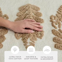 Casual Comfort Folk Leaves Pattern Cotton Bath Rug