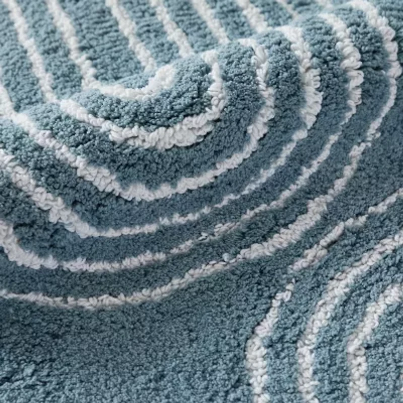 Casual Comfort Rainbow Pattern Cotton Bath Rug