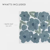 Casual Comfort Blossoms Pattern Cotton Bath Rug