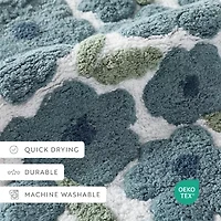 Casual Comfort Blossoms Pattern Cotton Bath Rug