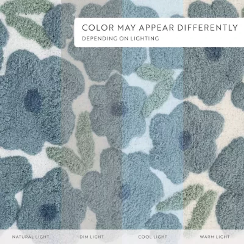 Casual Comfort Blossoms Pattern Cotton Bath Rug