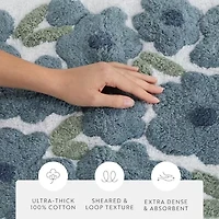 Casual Comfort Blossoms Pattern Cotton Bath Rug