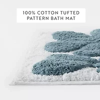 Casual Comfort Modern Floral Pattern Cotton Bath Rug