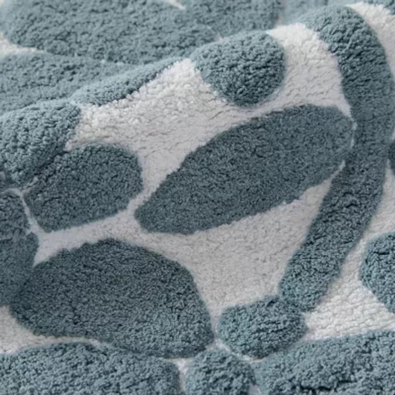 Casual Comfort Modern Floral Pattern Cotton Bath Rug