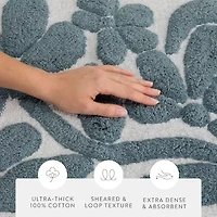 Casual Comfort Modern Floral Pattern Cotton Bath Rug