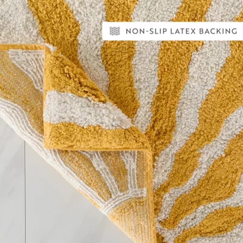 Casual Comfort Sunray Design Cotton Bath Rug