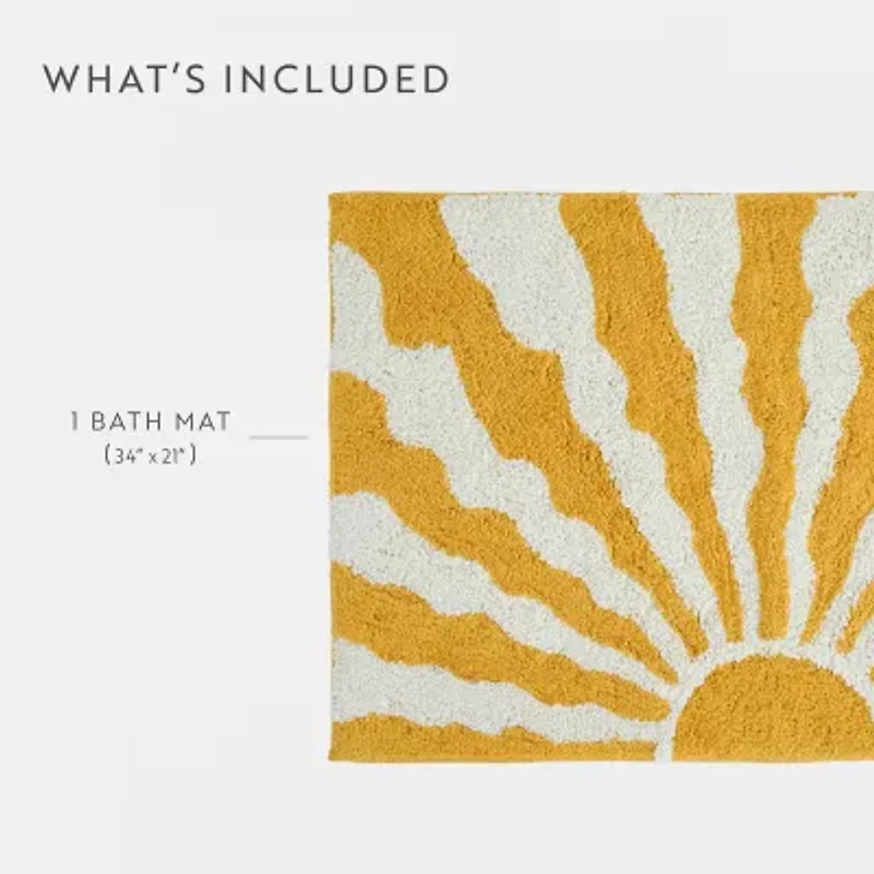 Casual Comfort Sunray Design Cotton Bath Rug