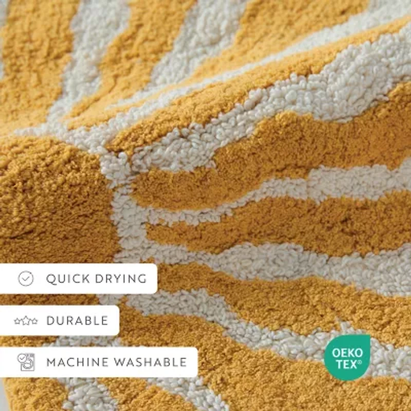 Casual Comfort Sunray Design Cotton Bath Rug