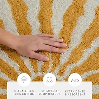 Casual Comfort Sunray Design Cotton Bath Rug