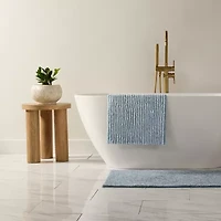 Casual Comfort Pinstripe Cotton Bath Rug