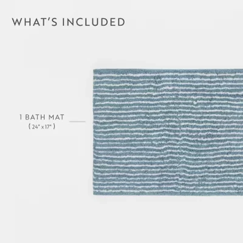 Casual Comfort Pinstripe Cotton Bath Rug