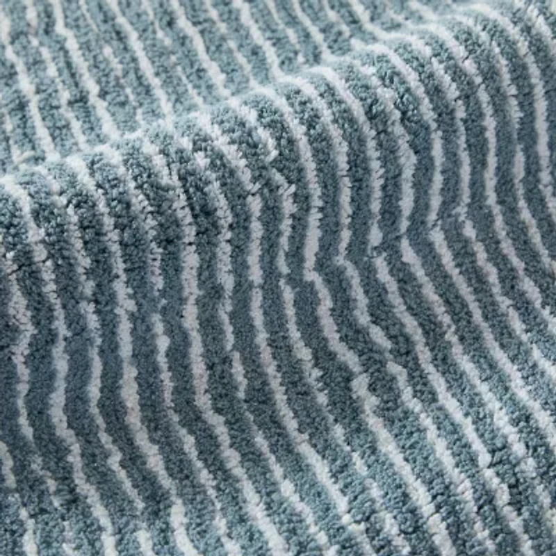 Casual Comfort Pinstripe Cotton Bath Rug