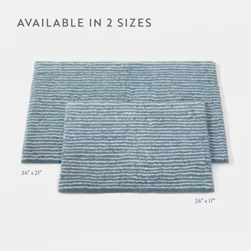 Casual Comfort Pinstripe Cotton Bath Rug