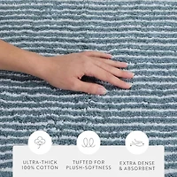 Casual Comfort Pinstripe Cotton Bath Rug
