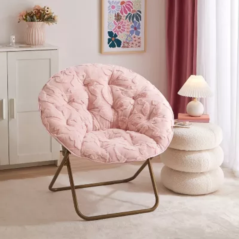AEROPOSTALE Faux Fur Bow Saucer Papasan Chair