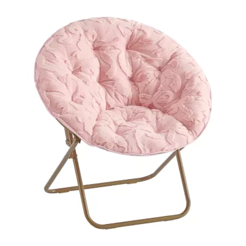 AEROPOSTALE Faux Fur Bow Saucer Papasan Chair