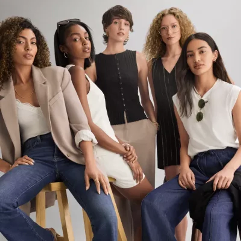 a.n.a Womens Crew Neck Sleeveless Muscle T-Shirt