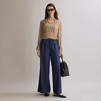 a.n.a Womens Mid Rise Wide Leg Jean