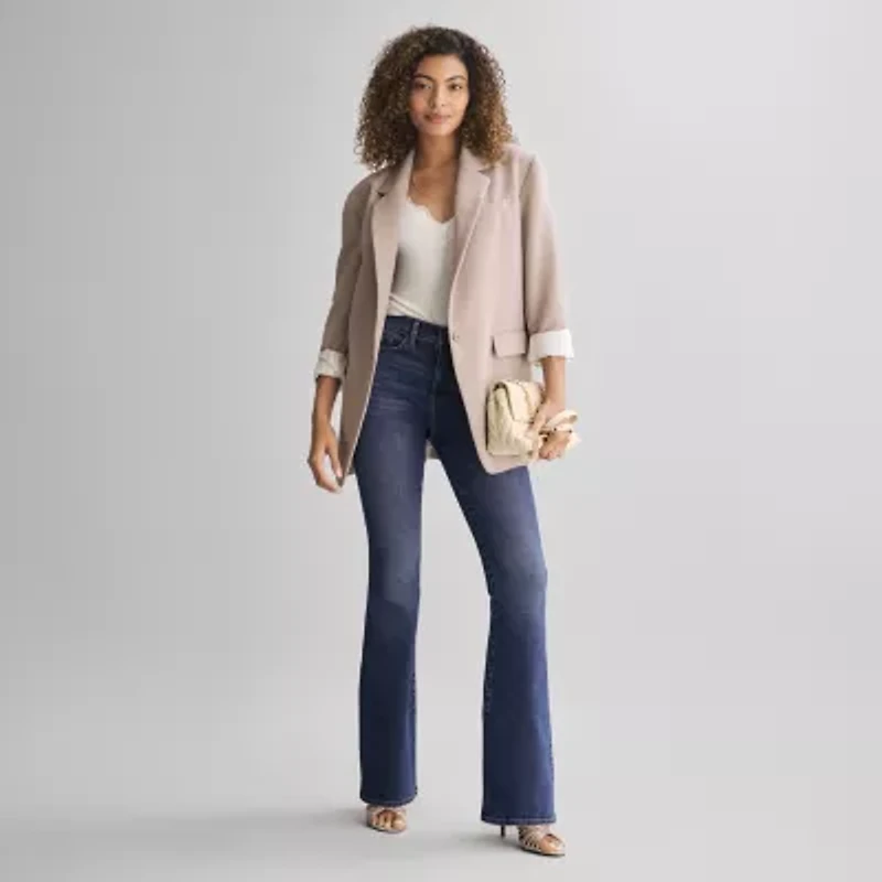 a.n.a Womens High Rise Flare Leg Jean