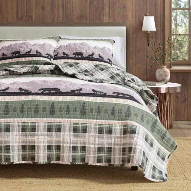 Linery Mountainscape Reversible Quilt Set