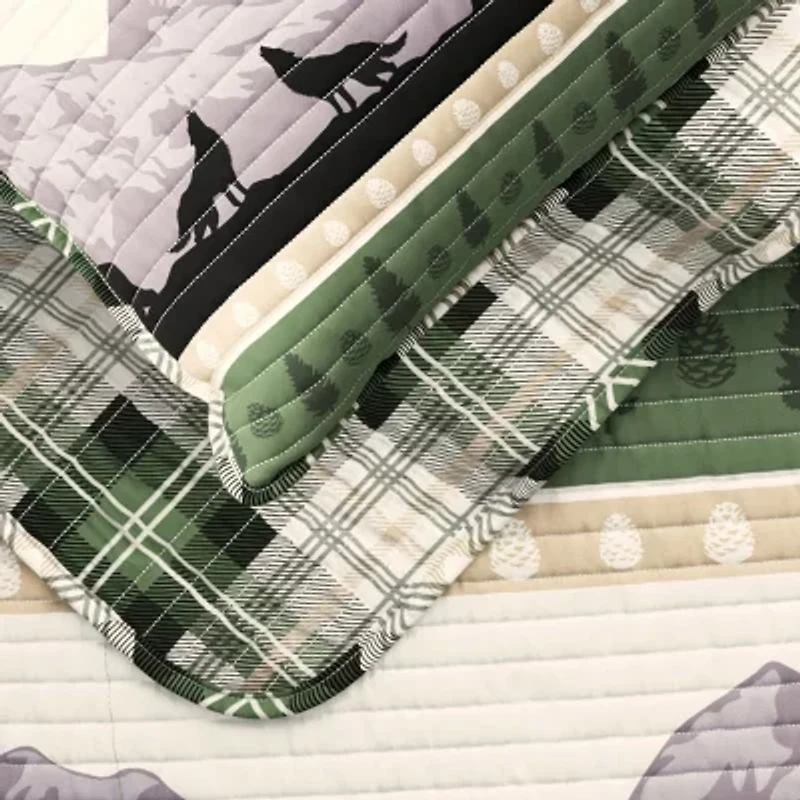 Linery Mountainscape Reversible Quilt Set