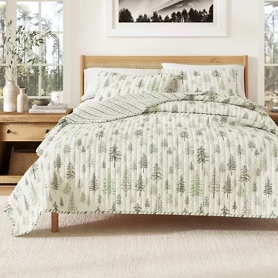 Linery Lodge Trees Reversible Quilt Set
