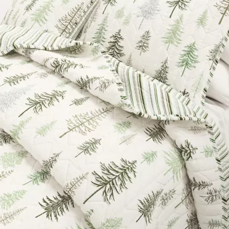 Linery Lodge Trees Reversible Quilt Set