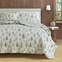 Linery Lodge Trees Reversible Quilt Set