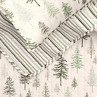 Linery Lodge Trees Reversible Quilt Set