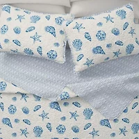 Linery Seashells Coastal Reversible Quilt Set