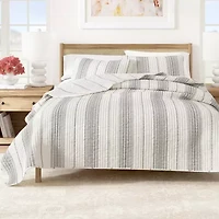 Linery Farmhouse Stripe Reversible Quilt Set