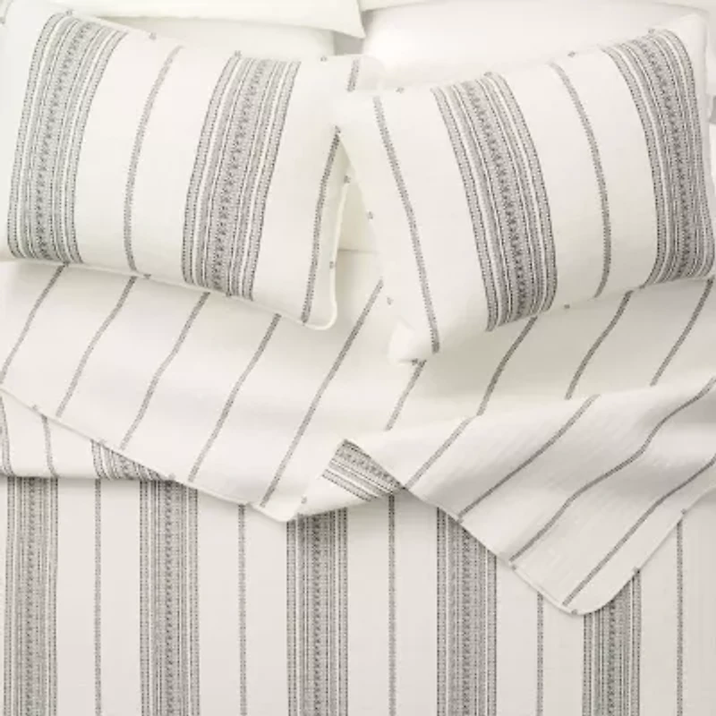 Linery Farmhouse Stripe Reversible Quilt Set
