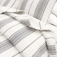 Linery Farmhouse Stripe Reversible Quilt Set