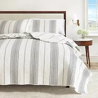 Linery Farmhouse Stripe Reversible Quilt Set