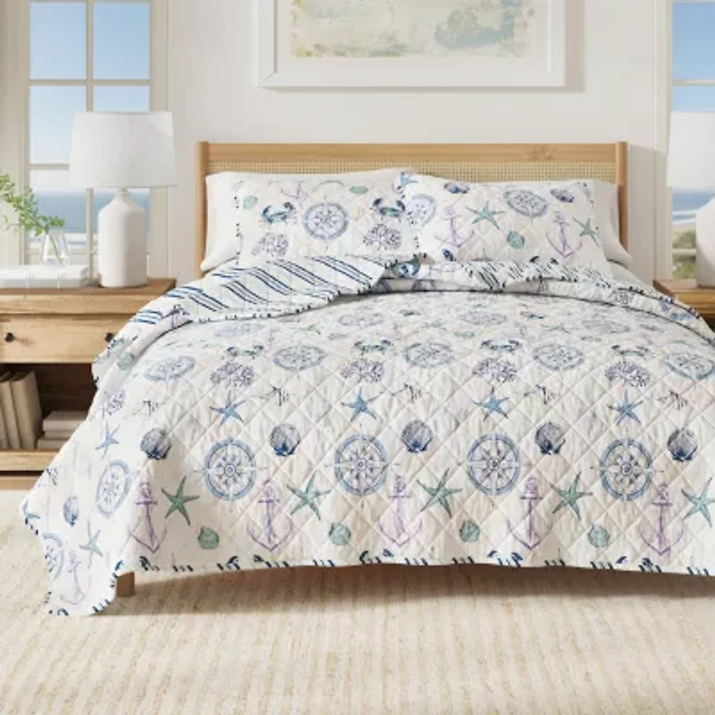 Linery Nautical Reversible Quilt Set