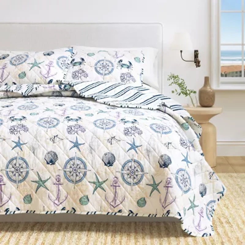 Linery Nautical Reversible Quilt Set