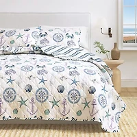 Linery Nautical Reversible Quilt Set