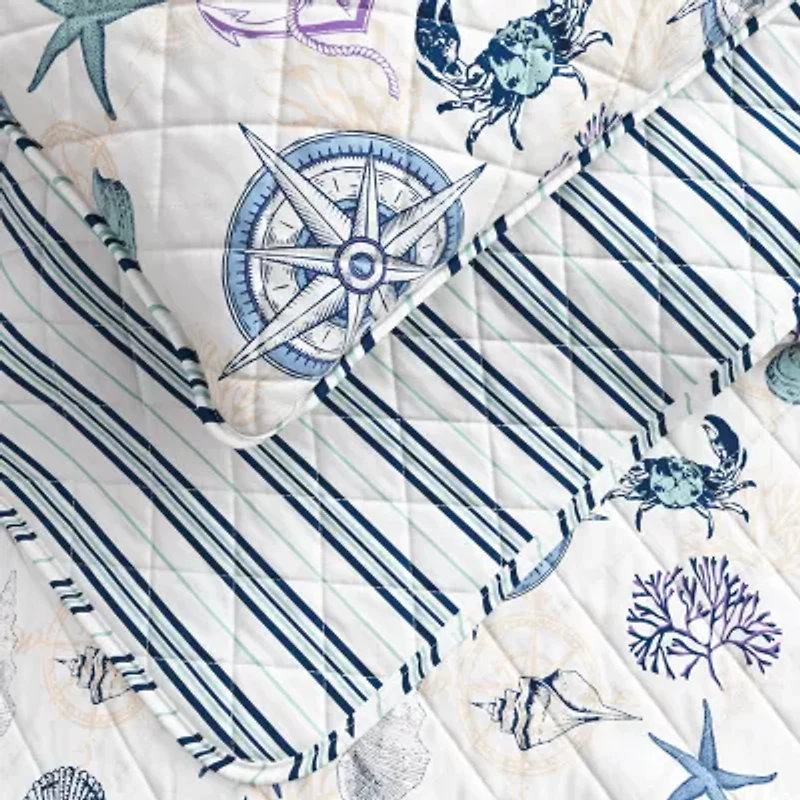 Linery Nautical Reversible Quilt Set