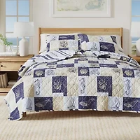 Linery Seashell Patchwork Reversible Quilt Set