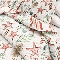 Linery Watercolor Sea Life Reversible Quilt Set