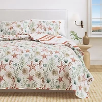 Linery Watercolor Sea Life Reversible Quilt Set