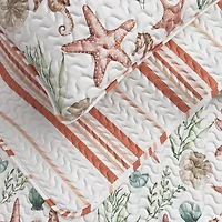 Linery Watercolor Sea Life Reversible Quilt Set