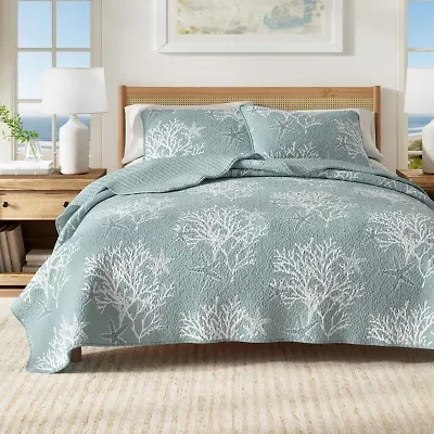 Linery Coral Starfish Reversible Quilt Set