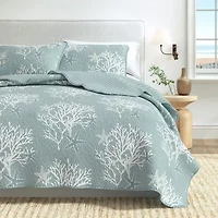 Linery Coral Starfish Reversible Quilt Set
