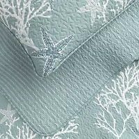 Linery Coral Starfish Reversible Quilt Set