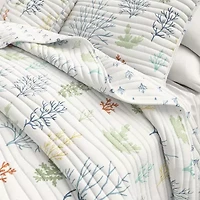 Linery Pastel Coral Pattern Reversible Quilt Set